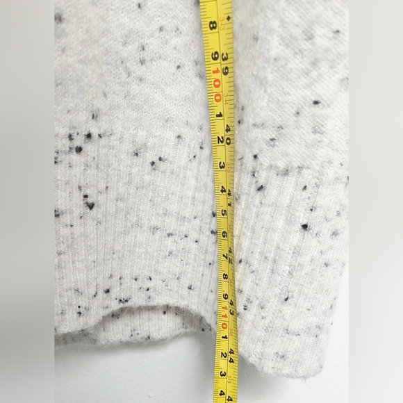 John + Jenn Sz Small Cream Knit Speckled Open Pocket Longline Cardigan Sweater - Picture 10 of 13